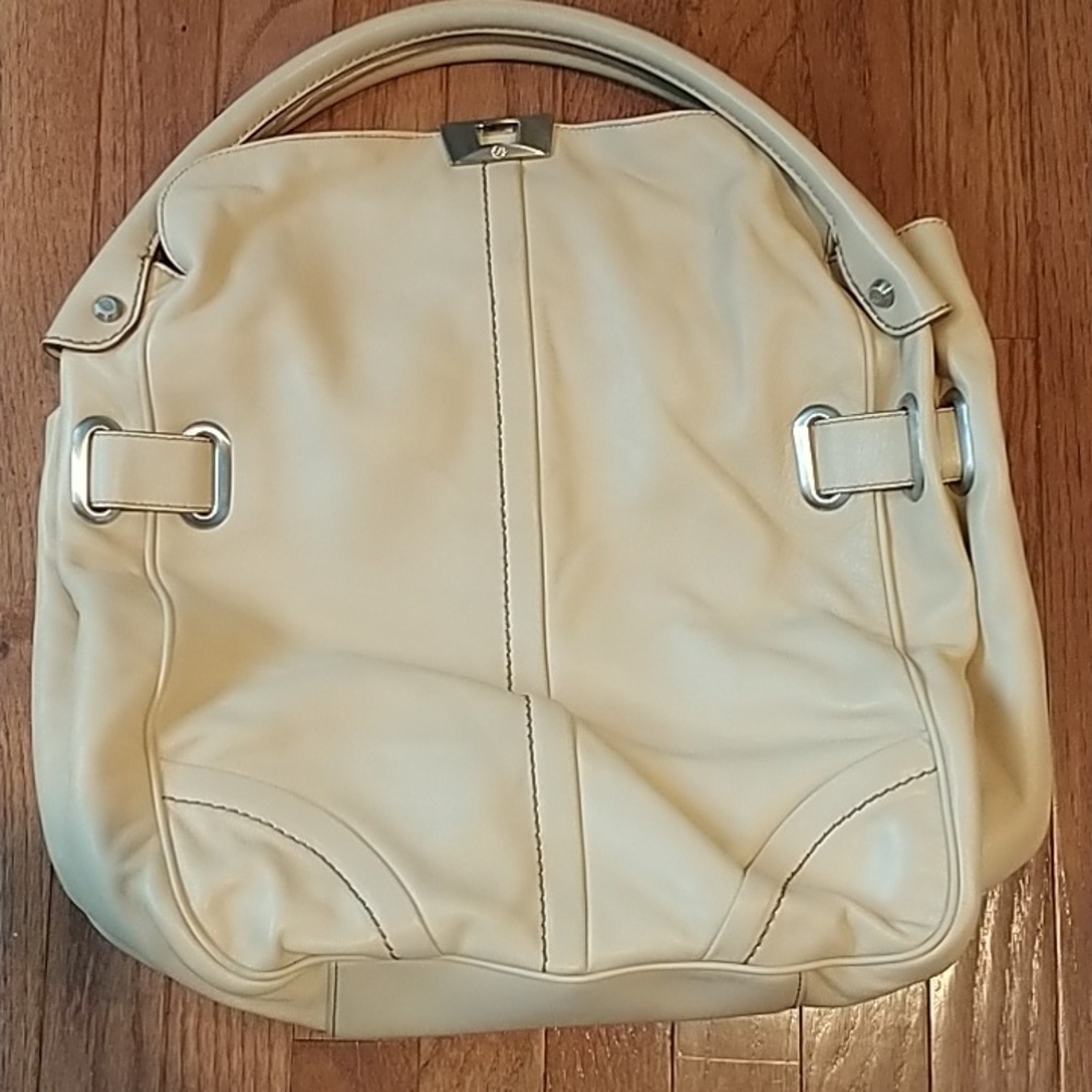 Grancesco Biasia Sheep Leather Cream Slouchy Boho Shoulder Bag - Picture 2 of 12